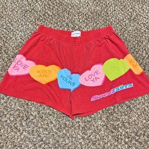 Sweet Tarts Candy Heart Red Valentine Unisex Boxers SZ XL (40-42)